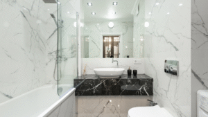 Read more about the article 10 Stylées Idées de Salle de Bain en Marbre Italien pour Sublimer Votre Espace avec Élégance