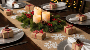 Read more about the article 10 Idées de Chemins de Table de Noël pour Transformer Votre Salle à Manger Festive