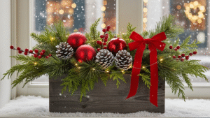 Read more about the article Idées de Jardinières de Fenêtre de Noël qui Transforment Votre Maison