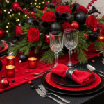 10 Idées de Table de Noël Rouge et Noire qui Redéfinissent un Style Audacieux pour les Fêtes