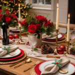 10 Idées de Table de Noël Rouge et Beige Qui Apportent une Chaleur Festive Sans Effort